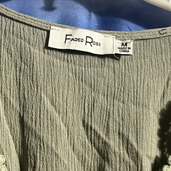 Faded Rose Sage Green Crochet Lace Maxi Dress - Picture 5 of 6